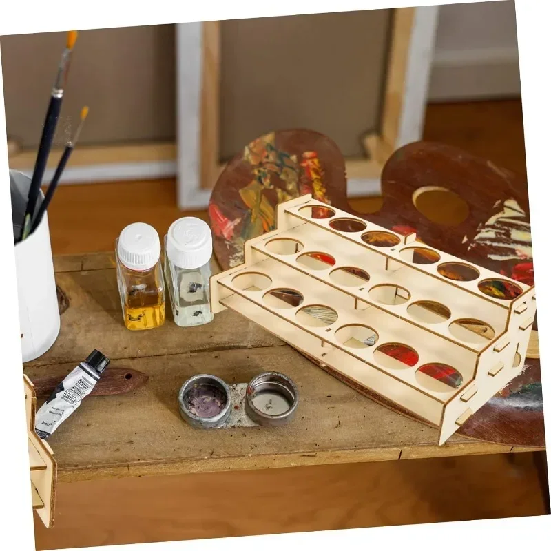 Wooden Paint Rack Organizer fo - Art Craft Display reseña y precio