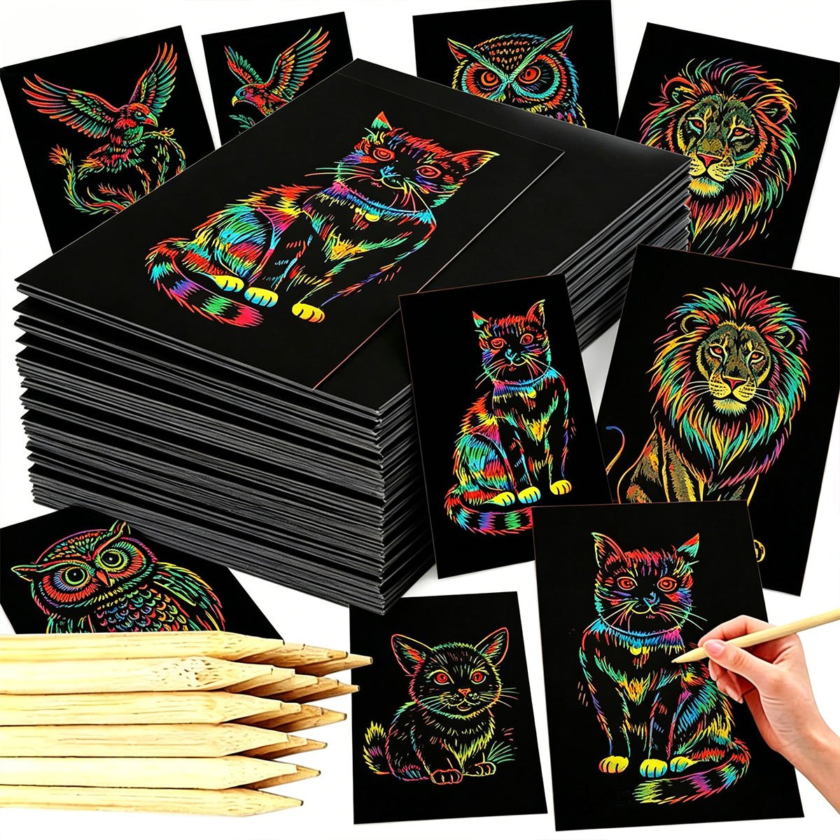 40Pcs 16K/32K Magic Scratch Pa - Art Craft For Christmas reseña y precio
