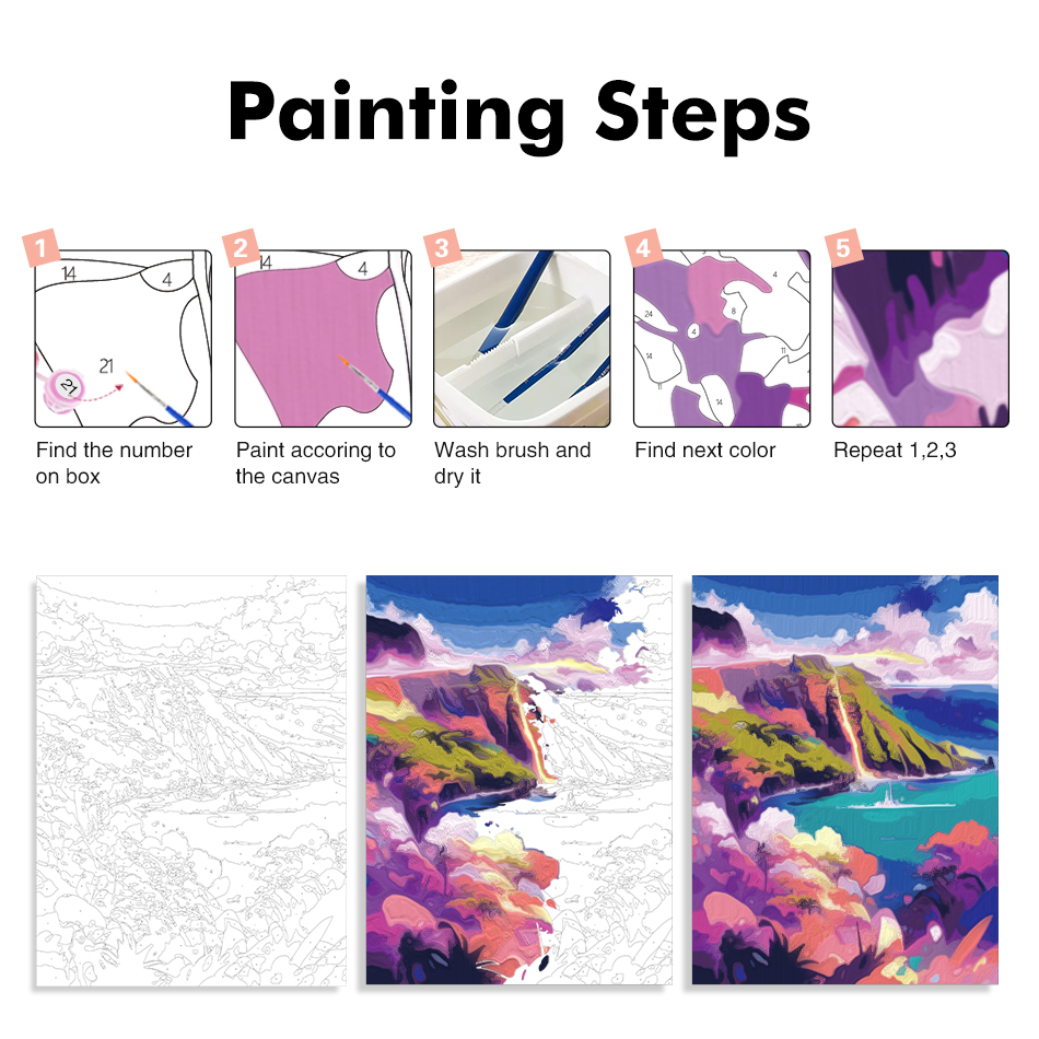 1pc frameless Paint By Numbers - Art Craft Village reseña y precio