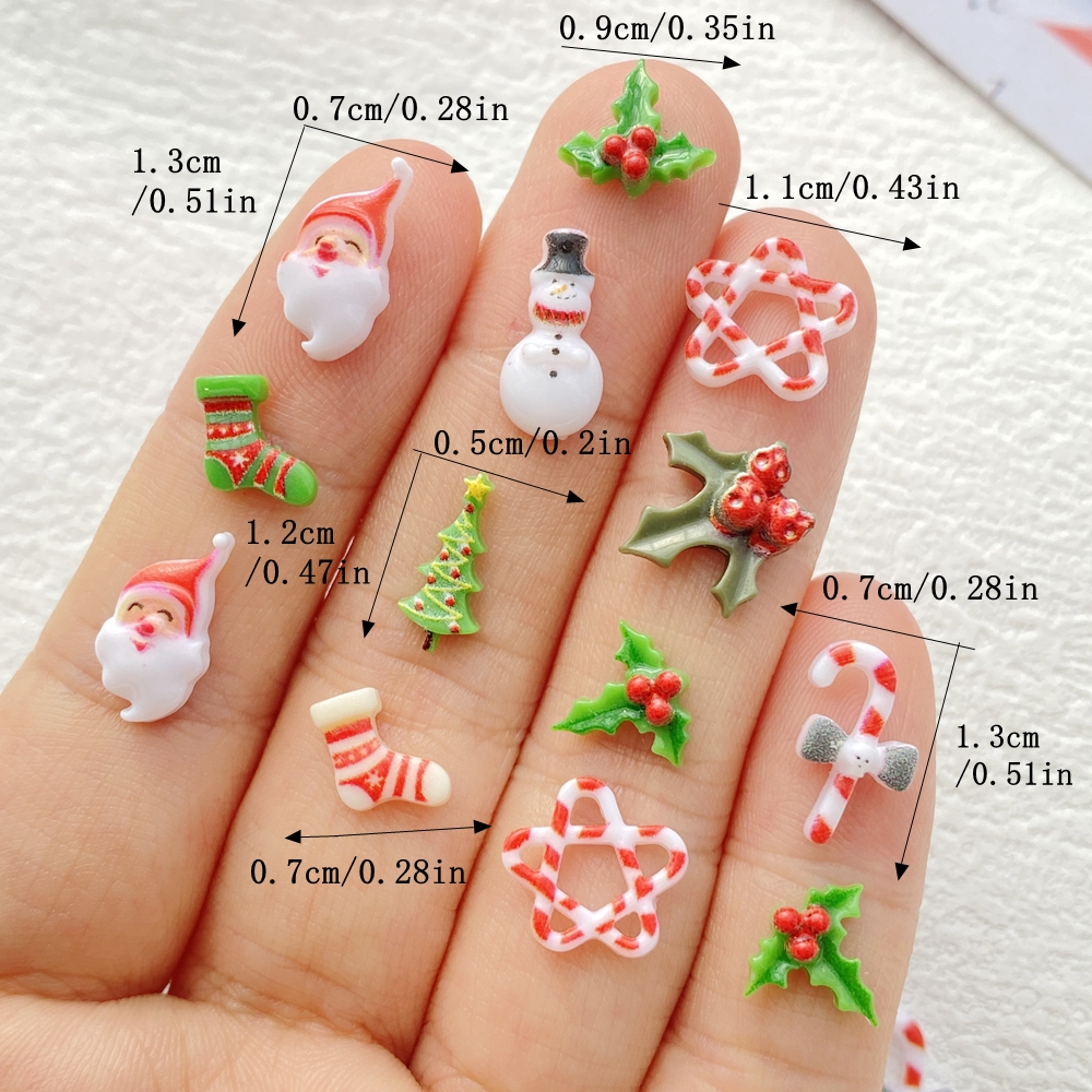 50Pcs Mixed Nail Art Resin Chr - Art Craft Christmas Tree reseña y precio
