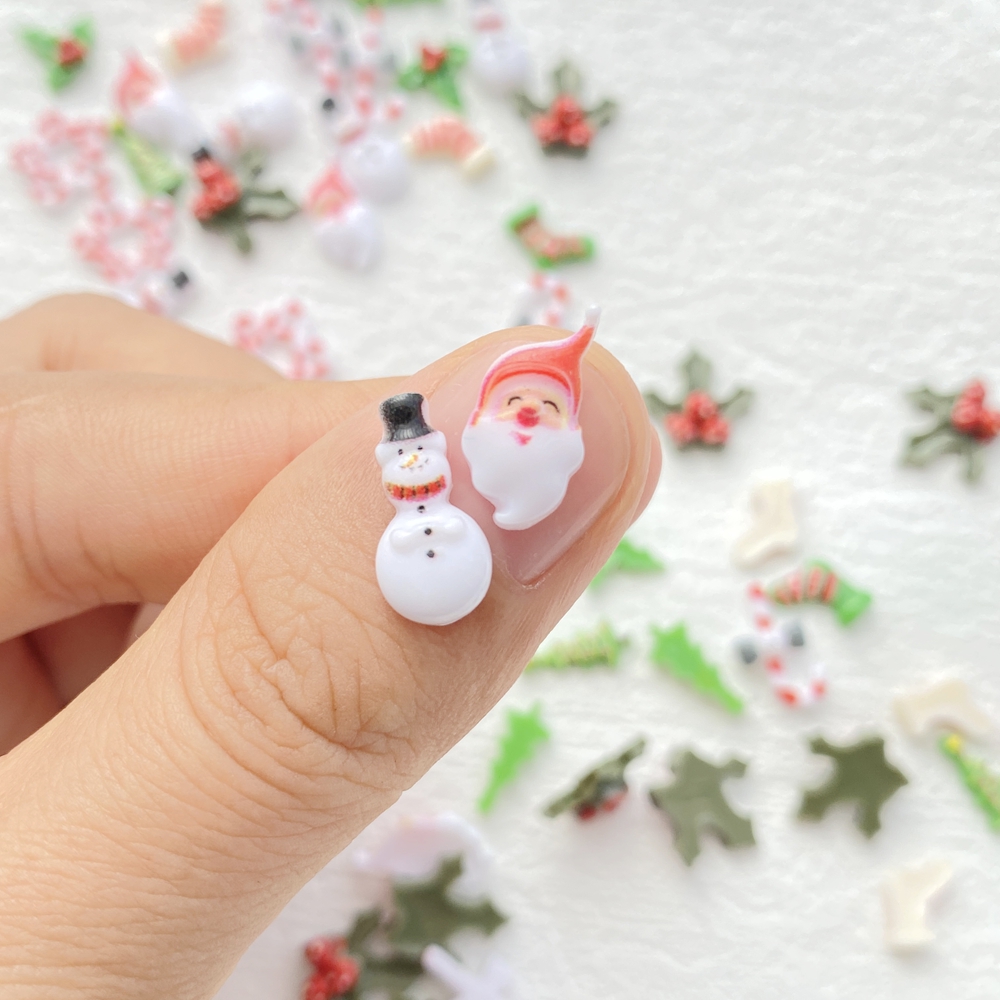 50Pcs Mixed Nail Art Resin Chr - Art Craft Christmas Tree reseña y precio