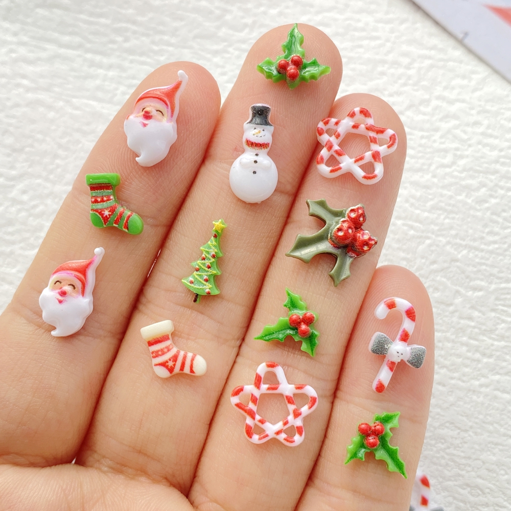 50Pcs Mixed Nail Art Resin Chr - Art Craft Christmas Tree reseña y precio