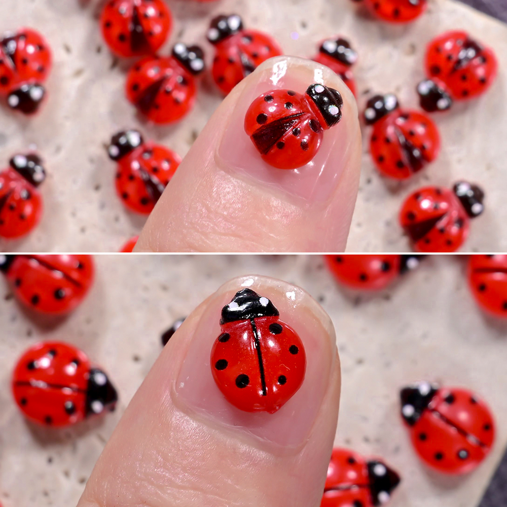 50Pcs Resin Cartoon Ladybug Na - Art Craft Ladybug reseña y precio