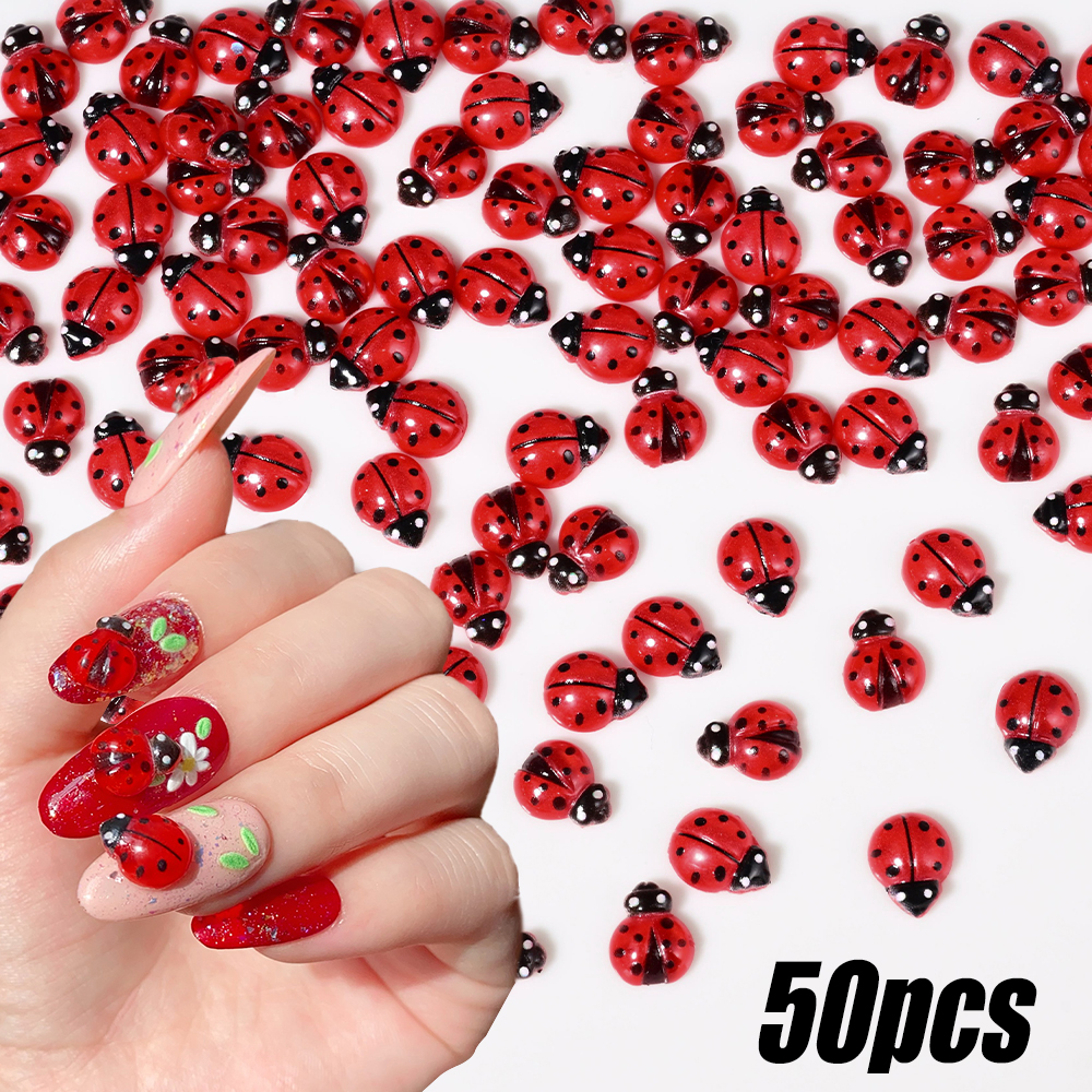 50Pcs Resin Cartoon Ladybug Na - Art Craft Ladybug reseña y precio