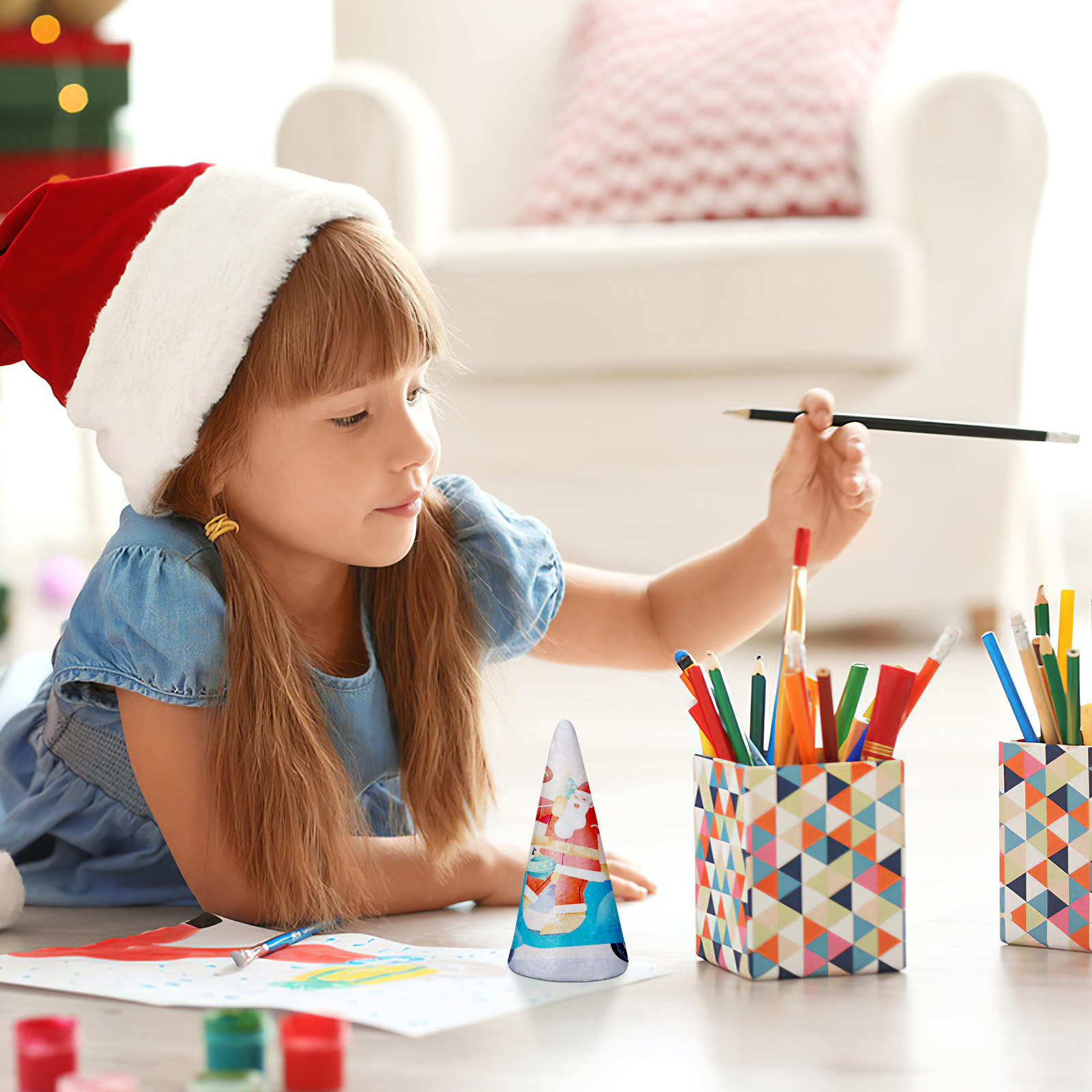 12Pcs White Foam Cone Solid DI - Art Craft Christmas Tree reseña y precio