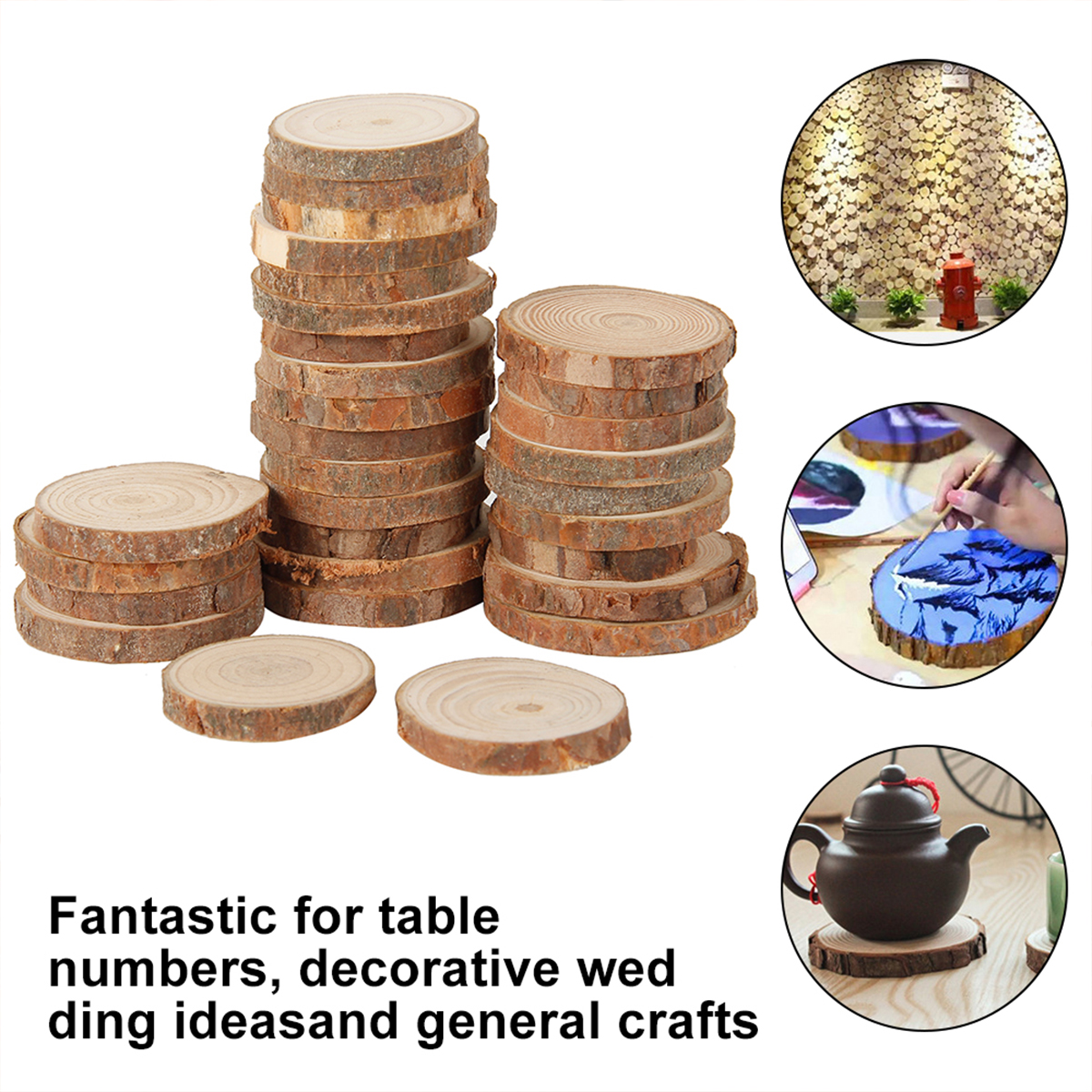 30/60Pcs Natural Unfinished Wo - Art Craft For Christmas reseña y precio