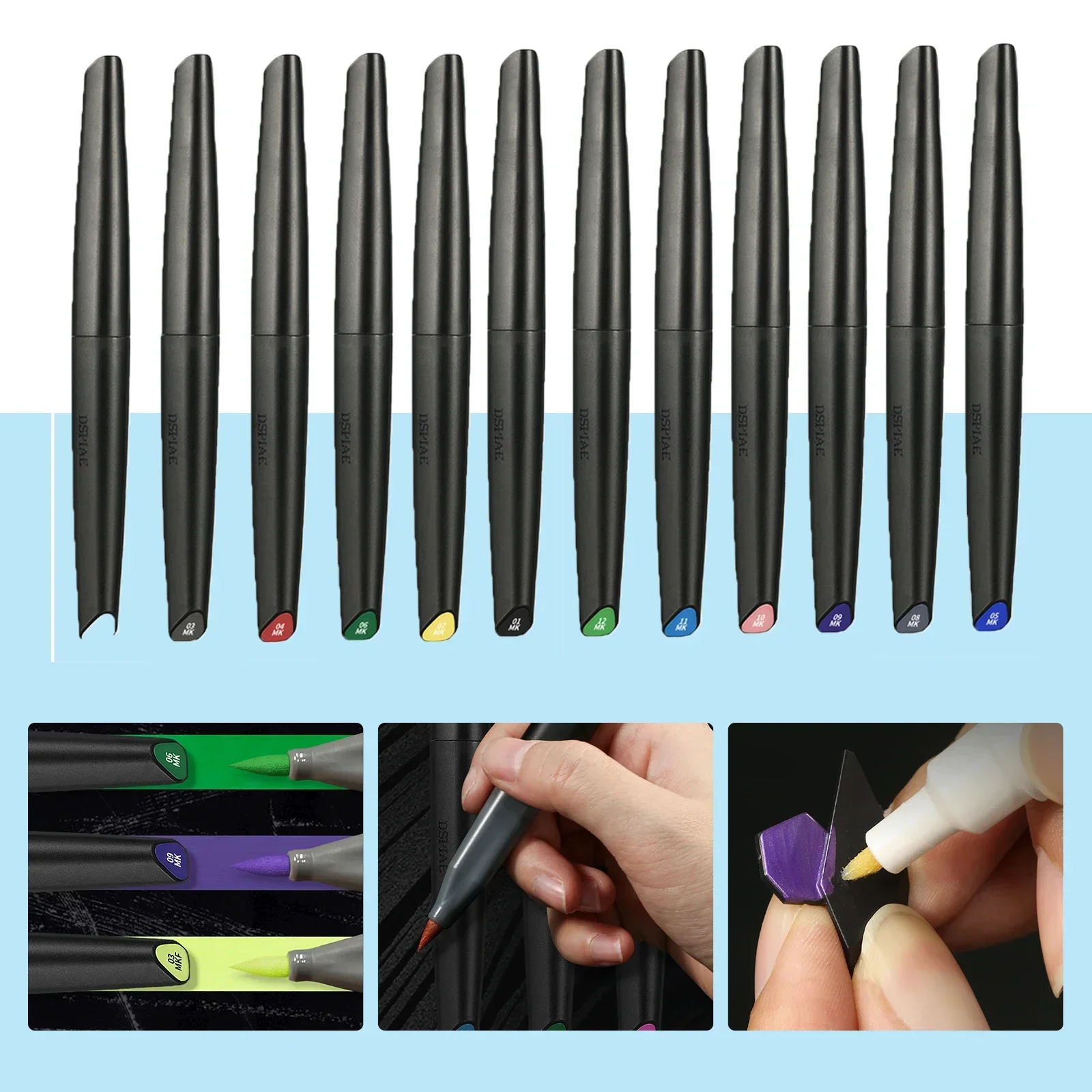 Dspiae 12 Colors Brush Pen Set - Illustration Marker Set reseña y precio