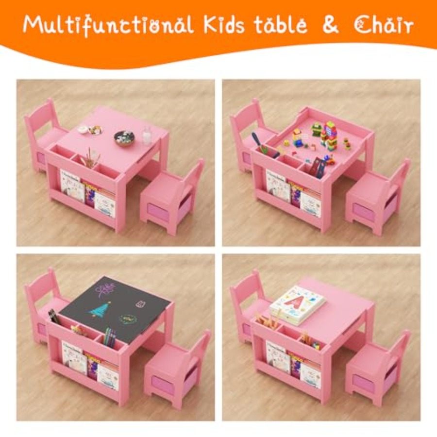 4 in 1 Wooden Activity Table a - Art Craft Toddlers reseña y precio