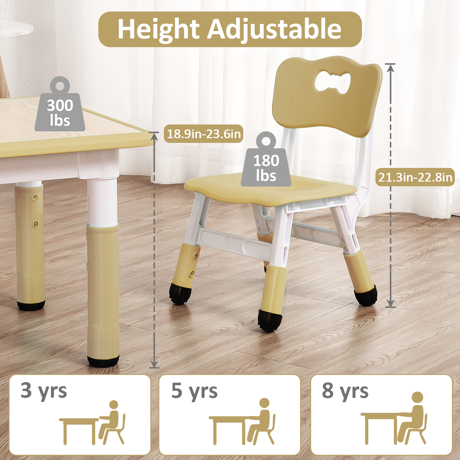 Kids Table And 4 Chairs Set He - Art Craft Toddlers reseña y precio
