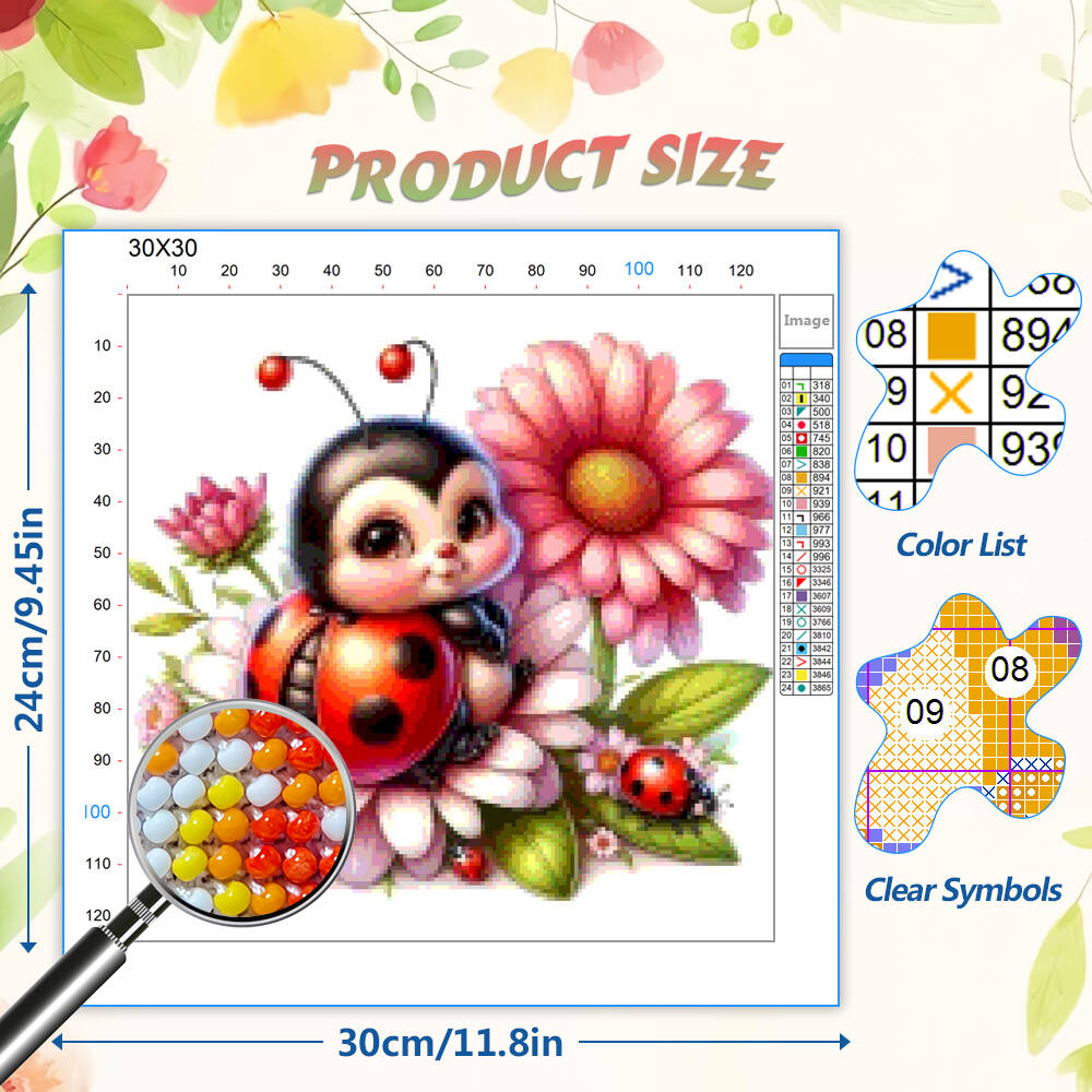 DIY 11CT Cross Stitch Kit Bead - Art Craft Ladybug reseña y precio