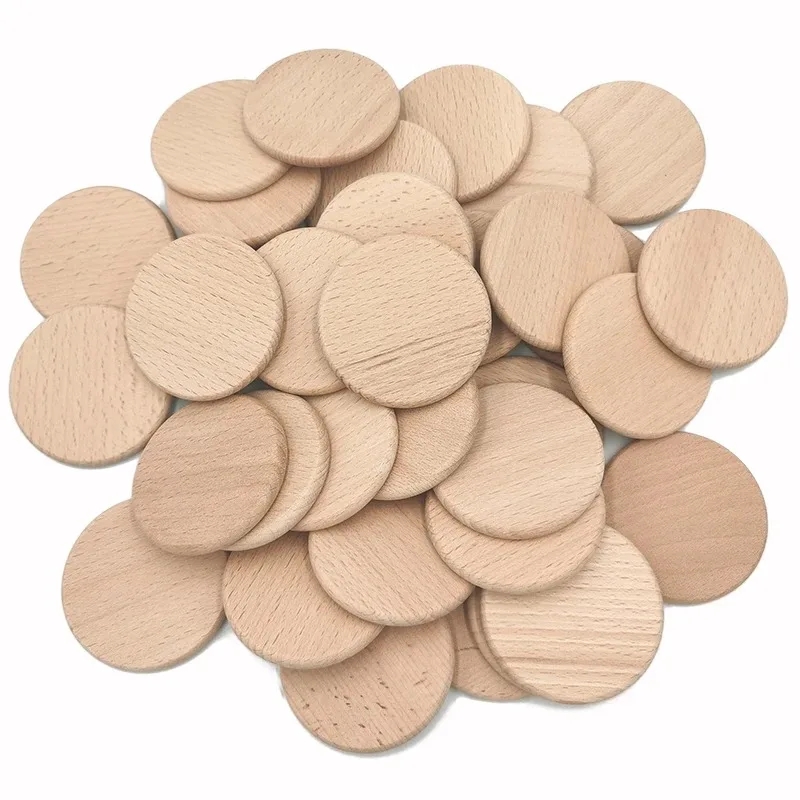 50PCS Round Unfinished Wood Cu - Art Craft Game reseña y precio