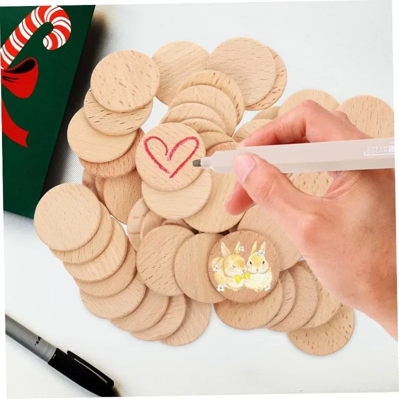 50PCS Round Unfinished Wood Cu - Art Craft Game reseña y precio