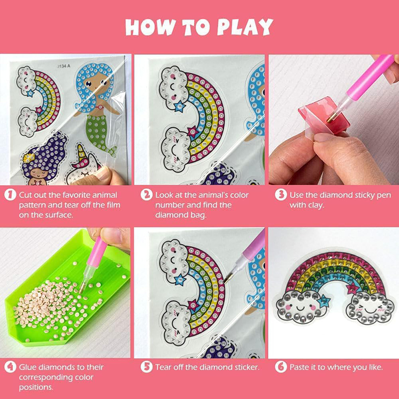 Make Diamond Stickers Kids 5D  - Art Craft Ideas With Paper reseña y precio