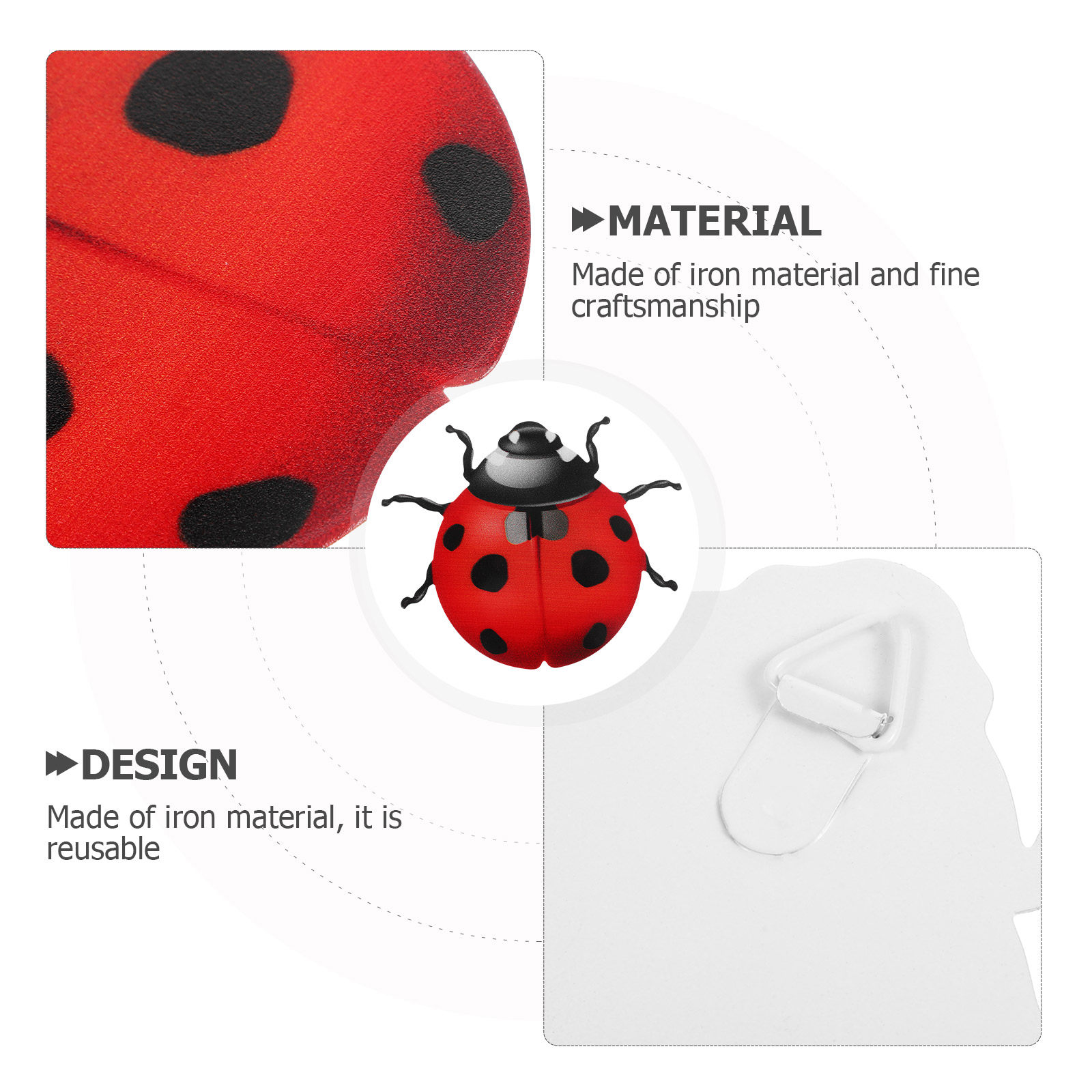 Lifelike Iron Ladybug Wall Han - Art Craft Ladybug reseña y precio