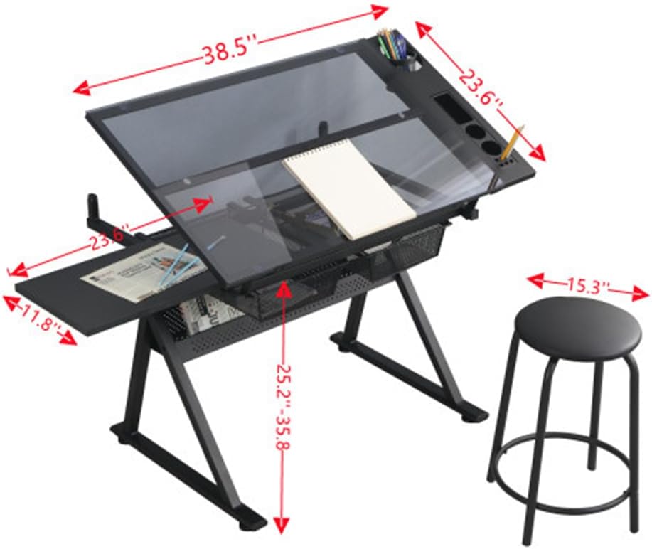 Table w/Stool, Height Adjustab - Art & Craft Fair reseña y precio