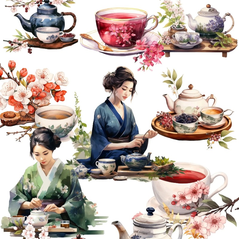 Cute Watercolor Tea Ceremony,  - Art Craft 3 Year Old reseña y precio