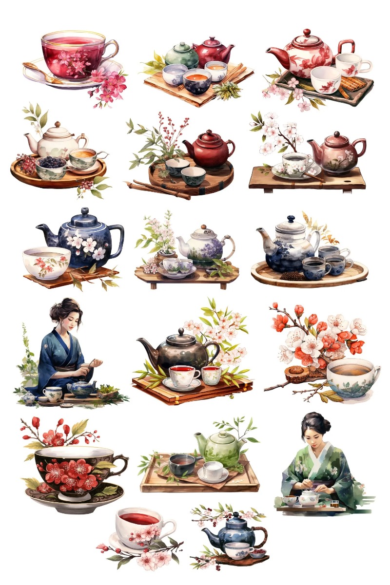 Cute Watercolor Tea Ceremony,  - Art Craft 3 Year Old reseña y precio
