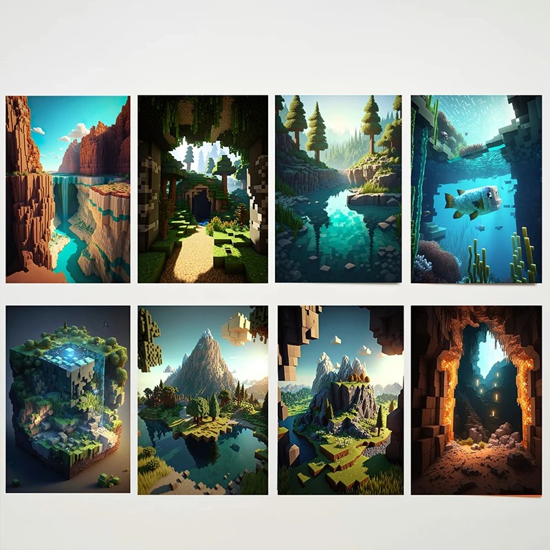 M-Minecraft Poster Mine Game P - Art Craft Game reseña y precio