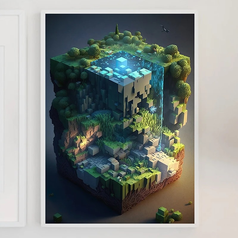 M-Minecraft Poster Mine Game P - Art Craft Game reseña y precio