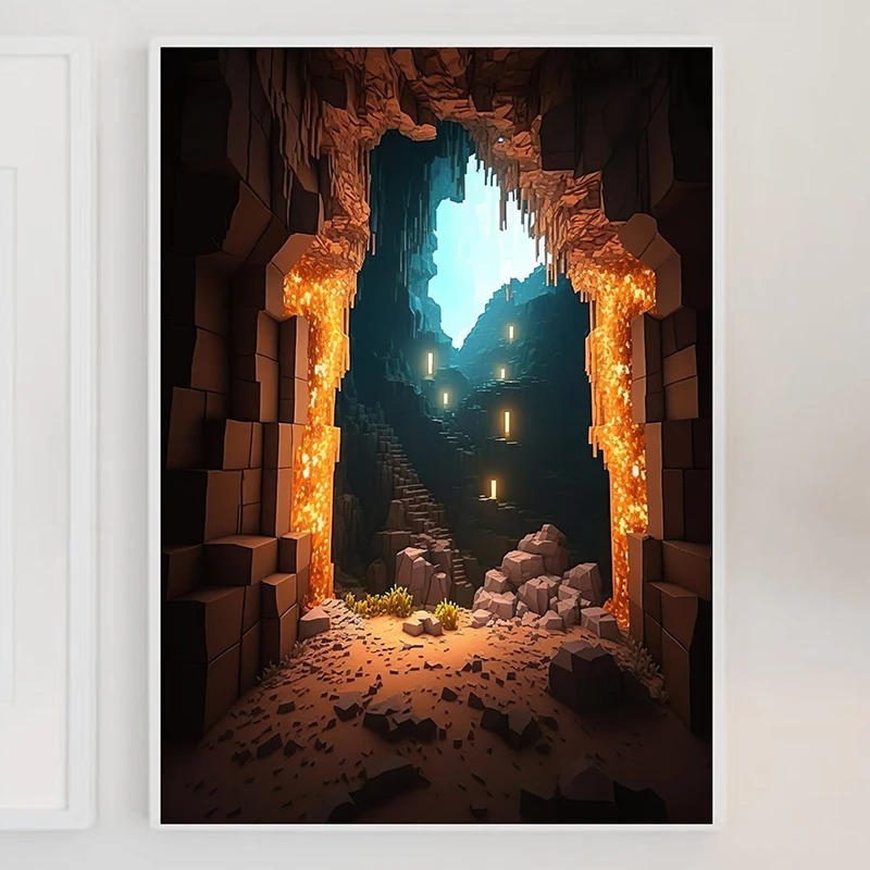 M-Minecraft Poster Mine Game P - Art Craft Game reseña y precio