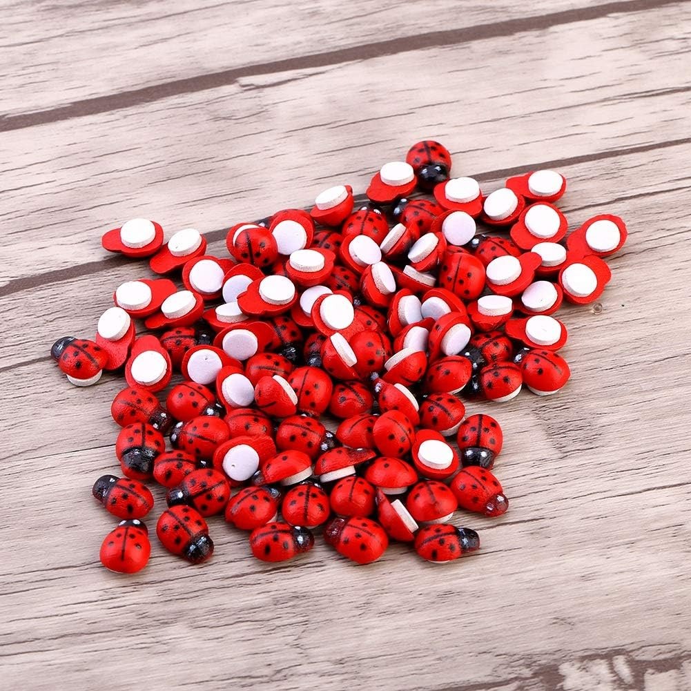 100-Pack Wooden Ladybug Sticke - Art Craft Ladybug reseña y precio