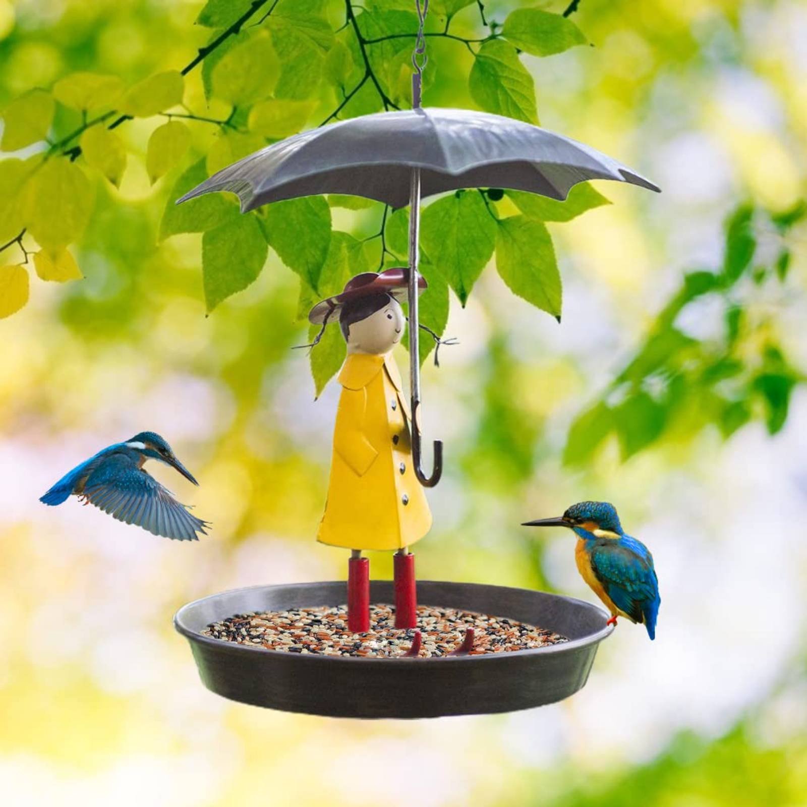 Girl with Umbrella Bird Feeder - Art Craft & Architecture reseña y precio