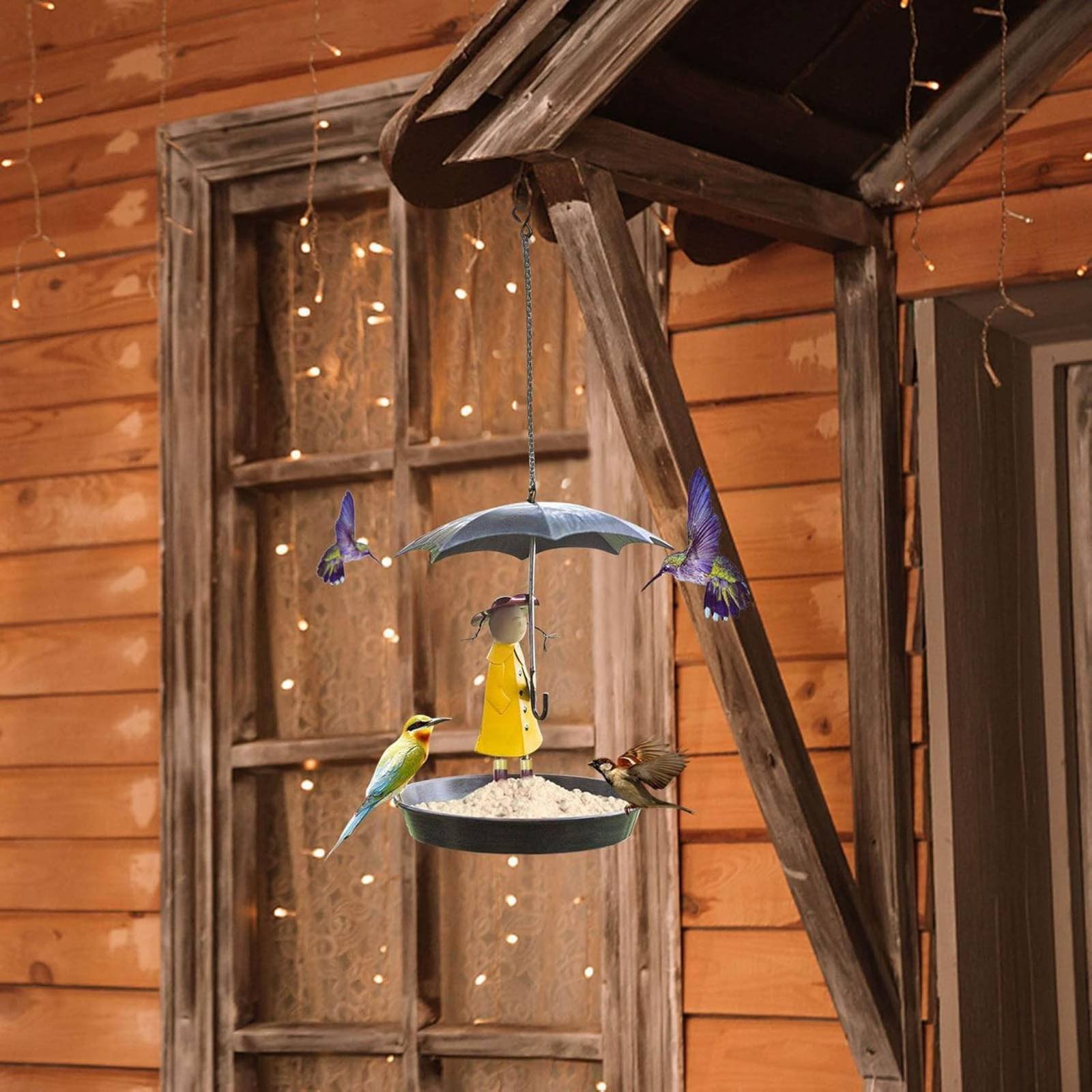 Girl with Umbrella Bird Feeder - Art Craft & Architecture reseña y precio