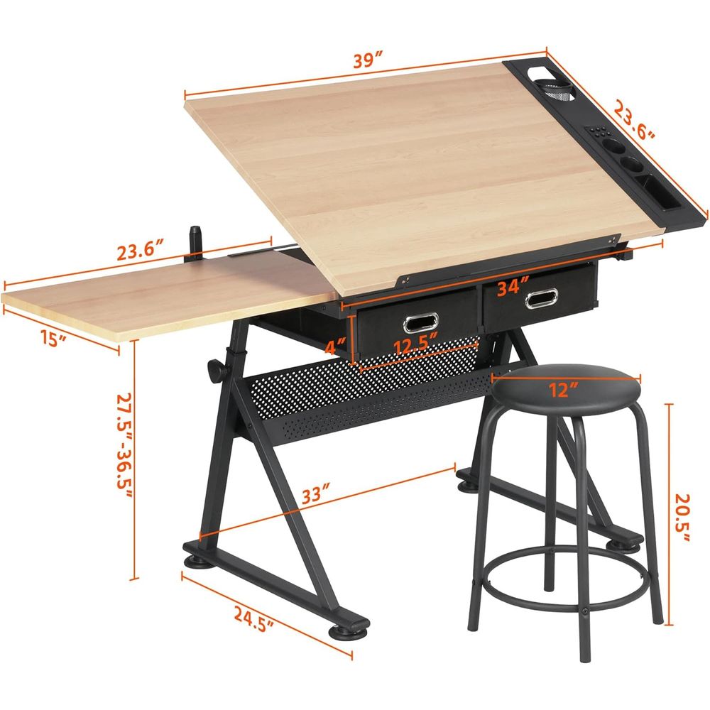 Height Adjustable Drating Tabl - Art & Craft Fair reseña y precio