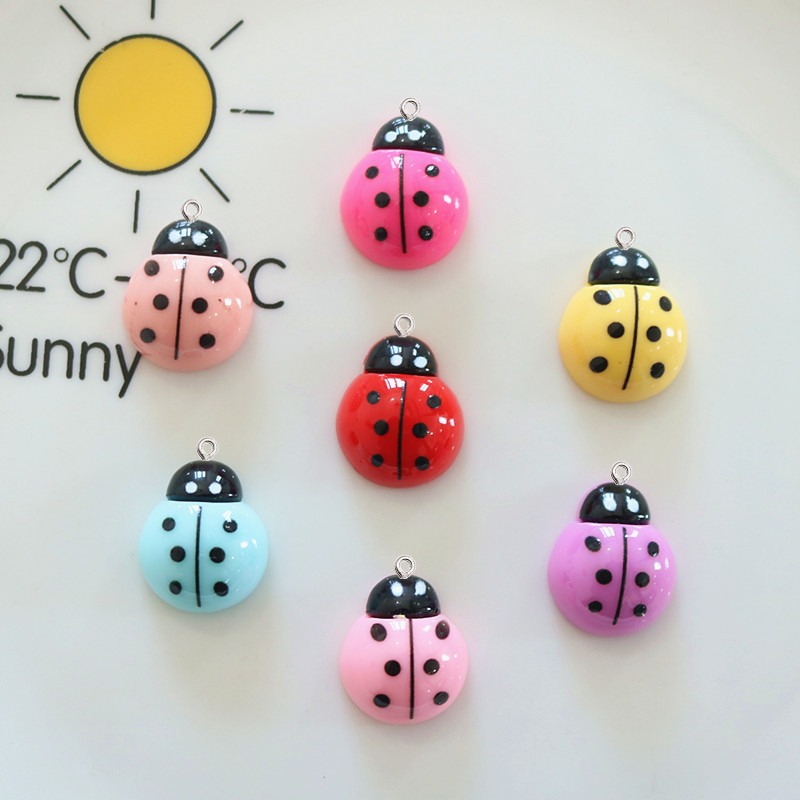 10Pcs Shiny Ladybug Flat Back  - Art Craft Ladybug reseña y precio