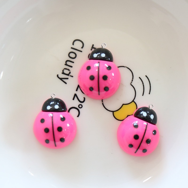 10Pcs Shiny Ladybug Flat Back  - Art Craft Ladybug reseña y precio