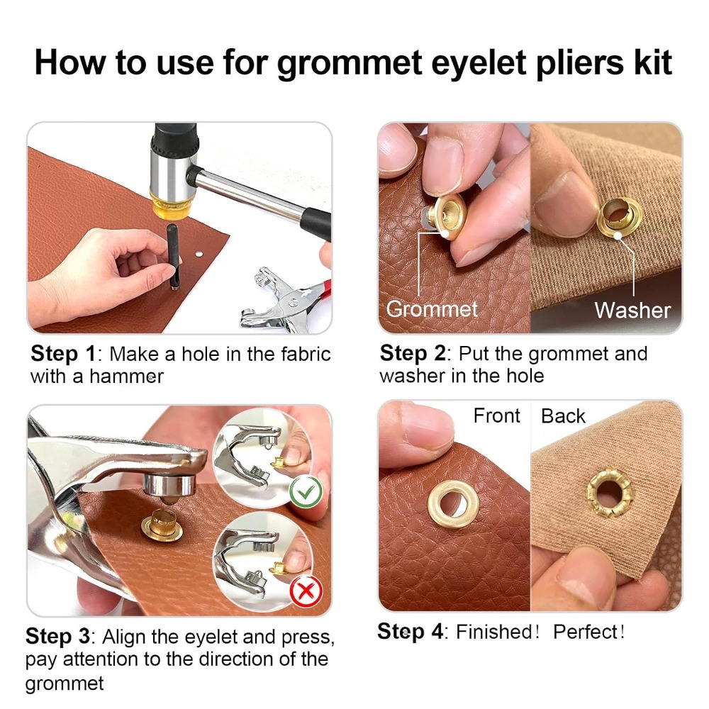 1203PCS Grommet Eyelet Pliers  - Leather Tooling Kit reseña y precio