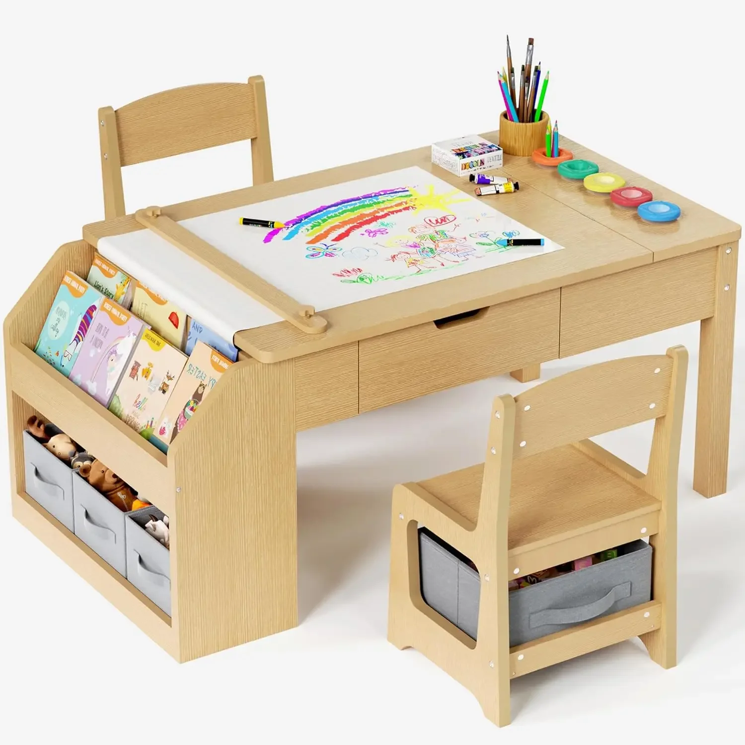 5-in-1 Kids Art Table and Chai - Art Craft Toddlers reseña y precio