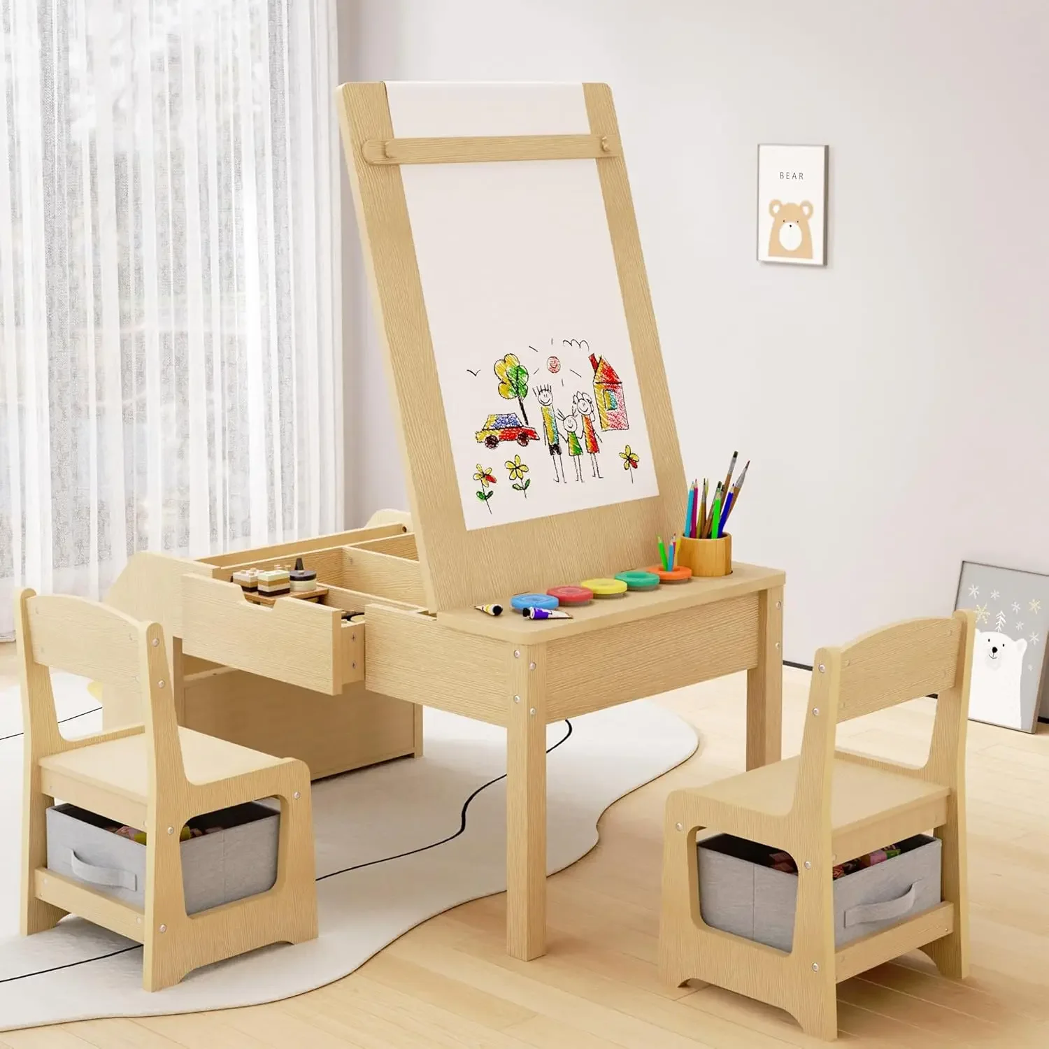 5-in-1 Kids Art Table and Chai - Art Craft Toddlers reseña y precio