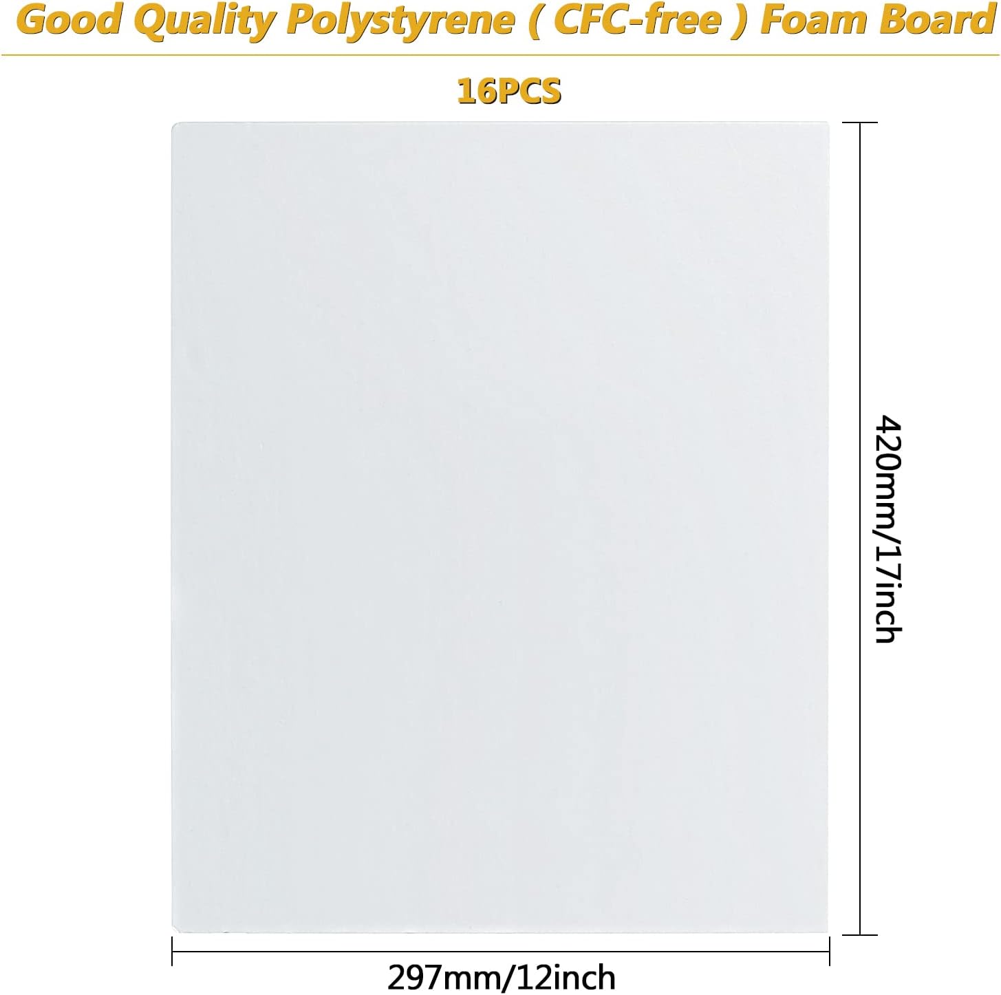 16 Pack White Foam Board 16.5x - Art Craft Display reseña y precio